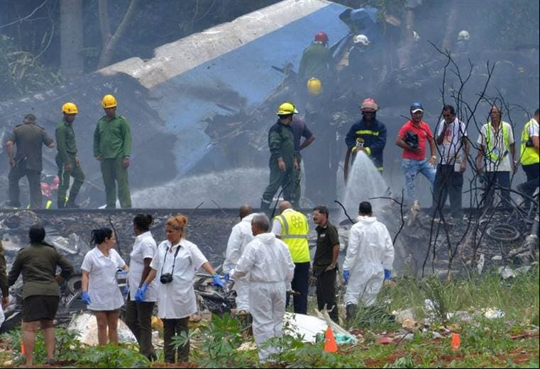 Las imágenes tras la caída del vuelo de Cubana de Aviación con 113 personas cerca de La Habana